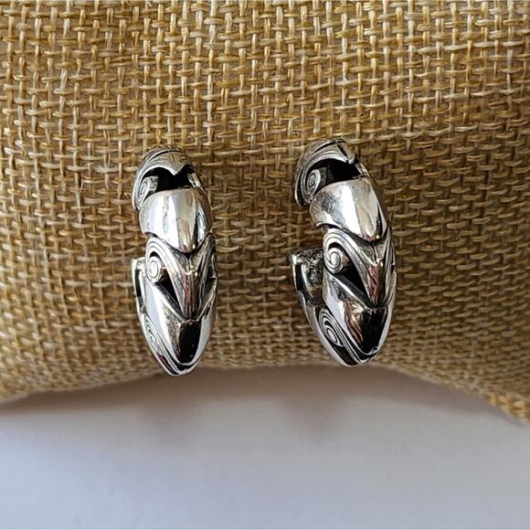 Brighton Scrolled 1/2 Hoop Earrings‎ - Picture 4 of 6